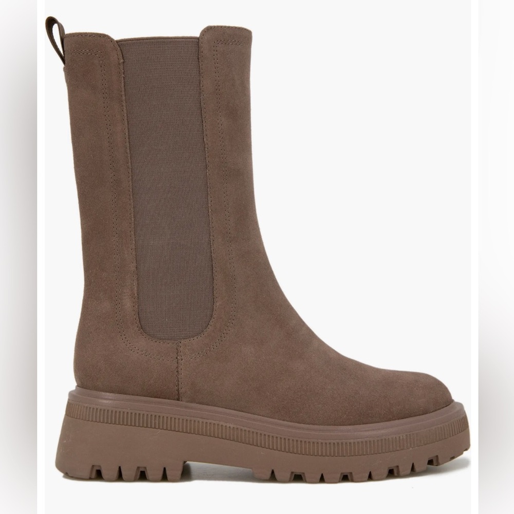 Suede Leather Taupe Winter Boots